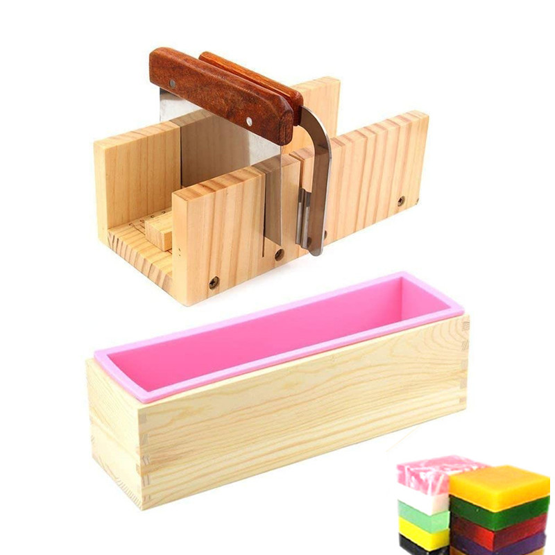 Soap Making Kit For Beginners - 1,2L Silikon-Seifenformen-Set 42 oz Rechteckige Holz-Silikon-Seifenform