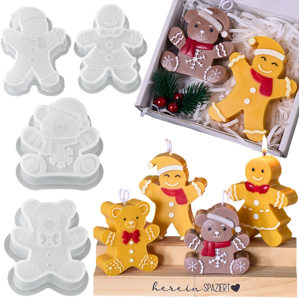 Lebkuchenmann-Bär Silikon-Kerz – Soap Making Gifts Bewertung und Preis