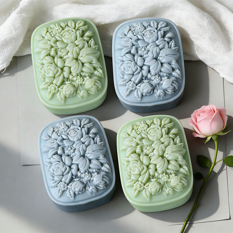 Quadratische Blumen-Silikonfor – Soap Making Instructions Bewertung und Preis